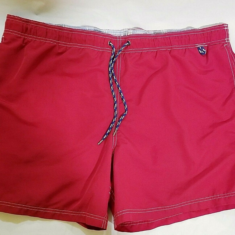 LANDS’ END Men’s Red Swim Shorts Size X-Large
